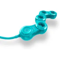 Quirky Enchufe giratorio con protección contra sobretensiones, 0,61 m, para uso interior, tipo C, tipo F, tipo C, color turquesa, material: metal y plástico