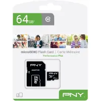 PNY Tarjeta De Memoria Microsd De 64 Gb Clase 10 Con Adaptador