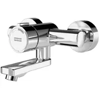 Kwc Batería de pared AR, modelo F3, hidráulica, con mezclador, caño articulado, 220 mm, 6 litros