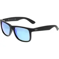 Ray-Ban - Marcas - Justin Classic Matte Rubber Black Blue Mirror - Negro