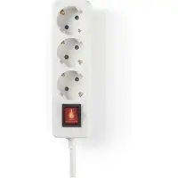 Nedis EXSO315F2WT, Interior, IP20, Blanco, 3 enchufes de corriente alterna, 230 V, 3680 W
