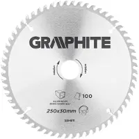 Graphite Hoja de sierra Widia, 250 x 30 mm, 100 dientes, para aluminio