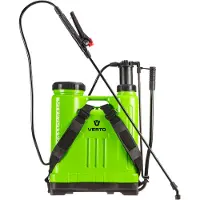 Verto 15G507, mochila rociadora para jardín, 15 litros, color negro, verde y blanco, 3,5 bar, para uso interior y exterior