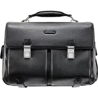 Piquadro Modus Maletín Piel natural 43 cm Compartimento para el portátil negro