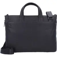 Piquadro Black Square Maletín Piel natural 42 cm Compartimento para el portátil marrón