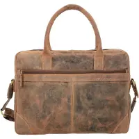 Greenburry Vintage Maletín Piel natural 41 cm Compartimento para el portátil marrón