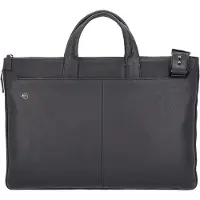 Piquadro Black Square Bolsa para portátil Piel natural 47 cm negro