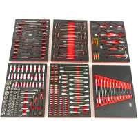 HBM 245 Piezas Recambio de Herramienta Premium para Carro de Herramientas - ROJO
