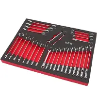 HBM Inlay de espuma del conjunto de llaves de anillo/ratchet/llave de 30 piezas Profesional
