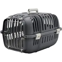 Ferplast Jet, transportín Fester, transportín para mascotas, perro, 5 kg, carga frontal, color gris
