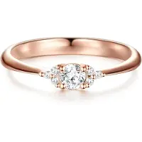 Trilani Anillo oro rosa / transparente