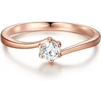 Trilani Anillo oro rosa / transparente