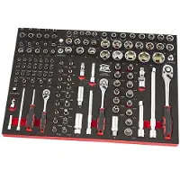 OEM Professional 130 Piezas 1/4, 3/8, 1/2 pulgadas Juego de zócalo Incrustación de espuma