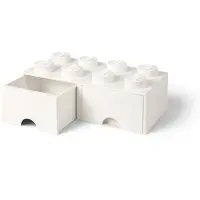 LEGO Ladrillo de 8 espigas con cajón (blanco)