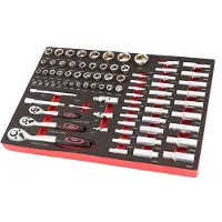 HBM Conjunto de enchufes de 80 piezas de ¼ pulgada, 3/8 pulgada y 1/2 pulgada con inserción de espuma