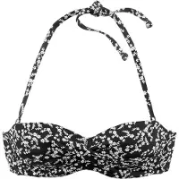 LASCANA Top de bikini 'Meadow' negro