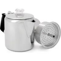 GSI Cafetera De Percolación Glacier Con Mango Acero Inoxidable Silicona 6 Taza