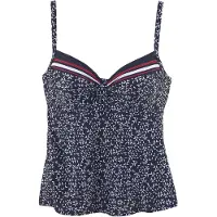 LASCANA Top de tankini navy / arándano / blanco