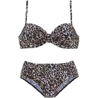 LASCANA Bikini azul claro / marrón / capuchino / negro