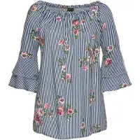 LASCANA Blusa verde / rosa / blanco