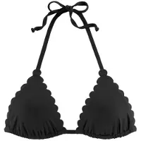LASCANA Top de bikini 'Scallop' negro