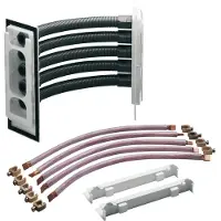 Hager Conector de esquina para riel de conexión , modelo ZM75S, universal, para armario/gabinete, 5 polos, 35 mm², cobre, sección 12x5 mm