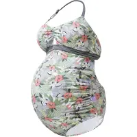 Petit Amour Traje de baño 'Anina' gris oscuro / verde pastel / naranja pastel / rojo pastel / blanco natural