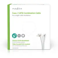 Nedis Cable Combinado Iec Coaxial + Cat6 Rg58 75 Ohmios Triple Blindaje Eca 50 M
