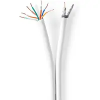 Nedis Cable Combinado Iec Coaxial + Cat6 Rg58 75 Ohmios Triple Blindaje Eca 25 M