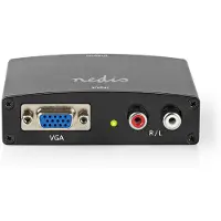Nedis Convertidor Hdmi Vga Hembra 2xrca Hembra Entrada A Hdmi Salida 1080p Aluminio