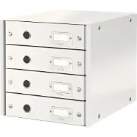 Leitz 6049 WOW cajonera blanco metalizado (4 cajones)