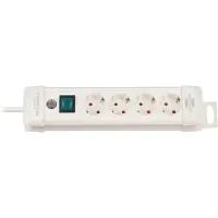 Brennenstuhl Regleta de enchufes Premium-Line, 4 enchufes, color blanco, 1,8 metros, cable H05VV-F 3G1,5, referencia 1952240100