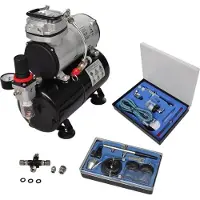 vidaXL Kit completo de aerógrafo profesional con 2 pistolas
