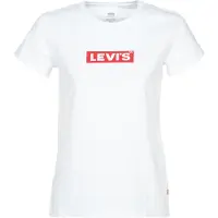 Levi's The Perfect Tee Box Tab White Graphic Talla: XS | Camisetas de Seda Outlet | Mujer | Blanco
