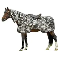 HKM Manta anti-mosquitos con estampado de cebra, talla (para caballo) - 165 cm