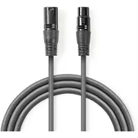 Nedis Cable De Audio Balanceado Cotg15010gy200 Xlr 3 Pines M-xlr 3 Pines H Niquelado 20 M