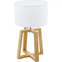 Eglo 97516, Blanco, Madera, Salón, Acero, Madera, Nivel II, Casquillo E27, 1 bombilla
