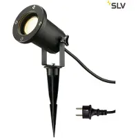 SLV NAUTILUS SPIKE. Foco para jardín, modelo 227410, con casquillo GU10, grado de protección IP65, incluye estaca para fijación en el suelo y cable de 1,5 metros de color