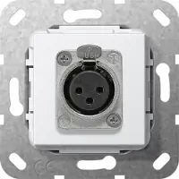 Gira Conector XLR hembra, serie D, modelo 566703, para montaje, color blanco brillante