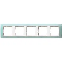 Gira Marco de cubierta 0215395, para 5 interruptores, línea Event, opaco, color verde menta/blanco puro, acabado brillante