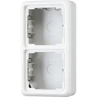 JUNG Tapa para placa de empotrar JG CD 500, modelo AP-Kappe, con marco CD582AWW, color blanco alpino, para doble interruptor