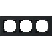 Gira Marco de cubierta giratorio, 3 vías, plano, E2, negro, para montaje en pared, 1 unidad.