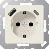 JUNG Enchufe SCHUKO con USB de tipo AC, modelo A1520-15CA (A1520-15CA)