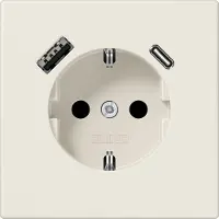 JUNG Enchufe SCHUKO con USB tipo AC, modelo LS1520-15CA (LS1520-15CA)