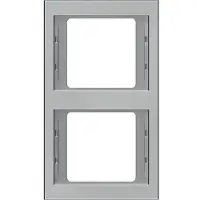 Hager BER K5, marco 13237004, acero inoxidable, doble, vertical