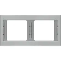 Hager Marco Berker, doble horizontal, modelo K.5, acero inoxidable, metal con acabado mate, 1 unidad.