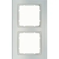 Berker BER B3, marco 10123904, aluminio/blanco polar, doble cristal