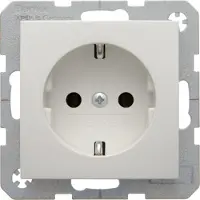 Hager Enchufe Berker Schuko, modelo 41438989, color blanco polarizado, acabado brillante