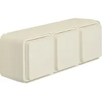Berker Enchufe triple SCHUKO 47733512 con tapa abatible, línea AP, color blanco polar