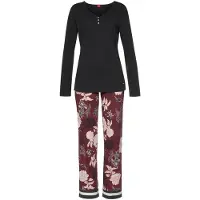 s.Oliver Pijama rosa pastel / burdeos / negro